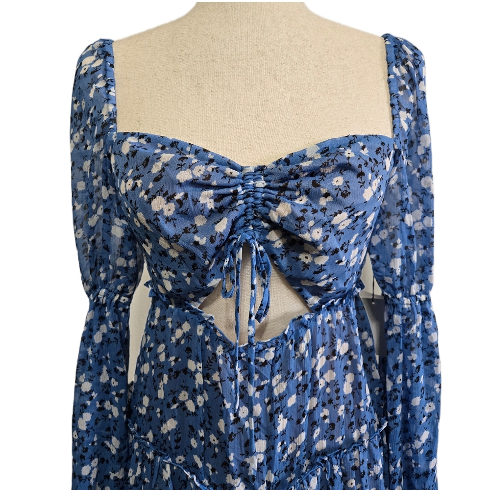 Revolve MAJORELLE Ailish Mini Dress Blue Ditsy Floral Size Small - Picture 2 of 16